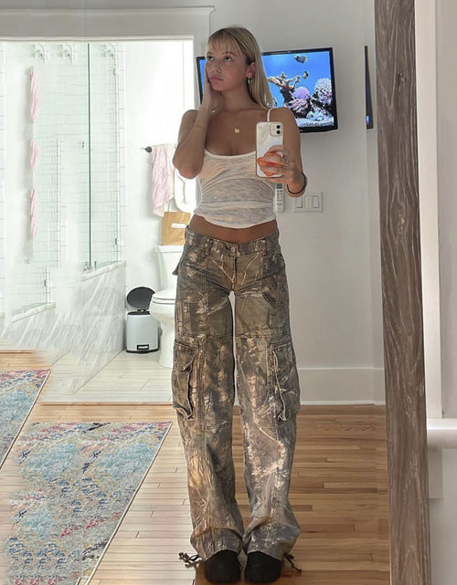 Load image into Gallery viewer, Casual Camouflage Cargo Pants Loose Overalls Summer Low Waist Straight Trousers With Pockets
