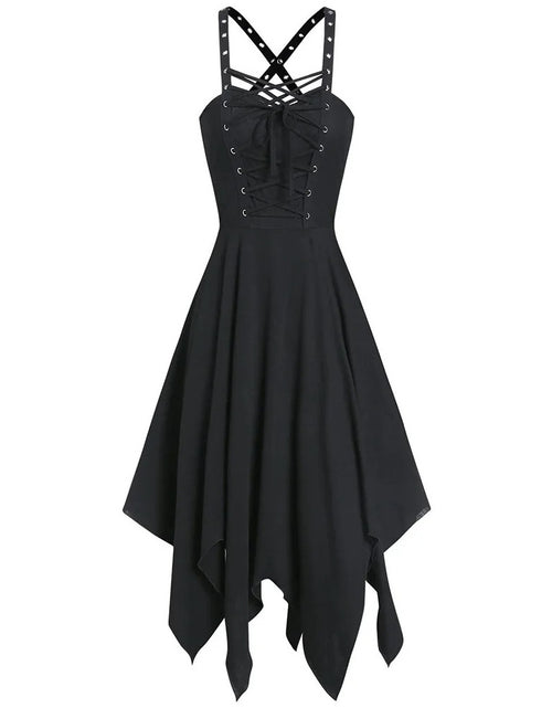 Load image into Gallery viewer, Women&#39;s Gothic Suspender Skirt Punk Sleeveless Strap Suspender Dress
