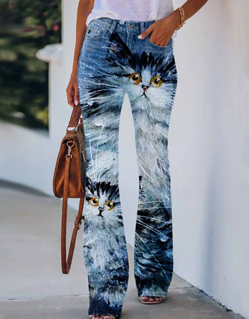 Load image into Gallery viewer, Summer New Flower-bird Print Women&#39;s Trousers
