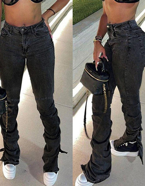 Load image into Gallery viewer, Women&#39;s Street Fashion Hem Slit Jeans
