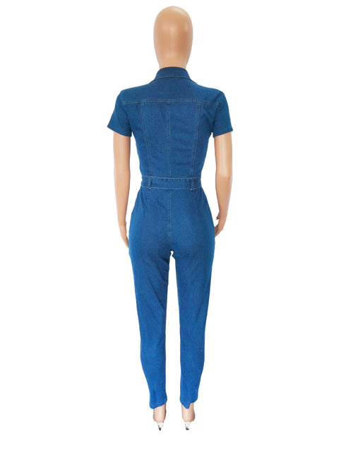 Load image into Gallery viewer, Washed Fashionable Sleeveless One-piece Denim Trousers
