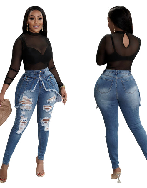 Load image into Gallery viewer, European And American Fashion Women&#39;s Wear Denim Skinny Pants
