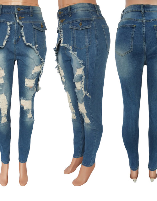 Load image into Gallery viewer, European And American Fashion Women&#39;s Wear Denim Skinny Pants
