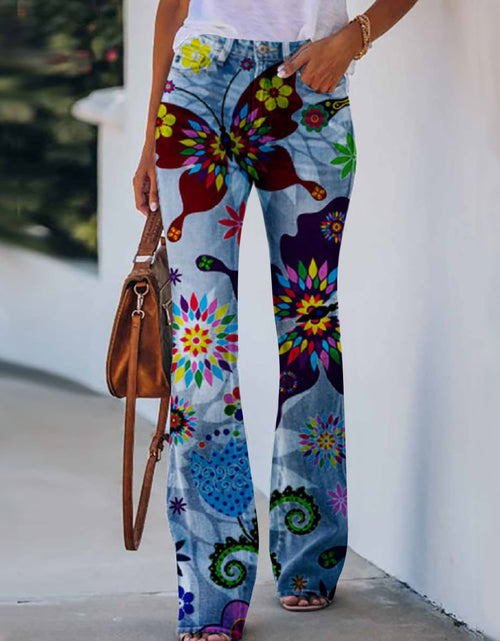 Load image into Gallery viewer, Summer New Flower-bird Print Women&#39;s Trousers
