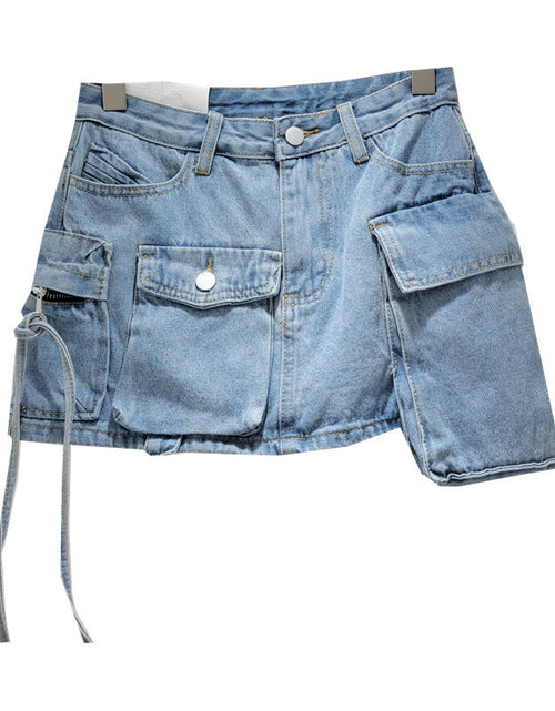 Load image into Gallery viewer, Fashion Irregular Workwear Denim Skirt Women
