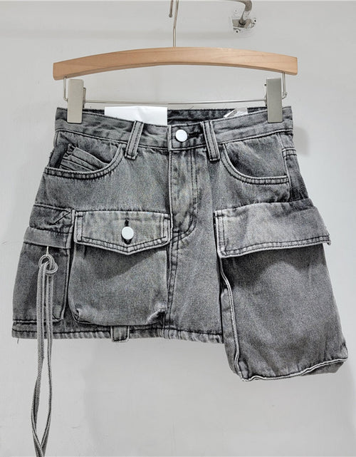 Load image into Gallery viewer, Fashion Irregular Workwear Denim Skirt Women
