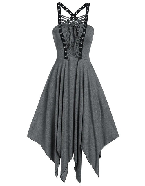 Load image into Gallery viewer, Women&#39;s Gothic Suspender Skirt Punk Sleeveless Strap Suspender Dress
