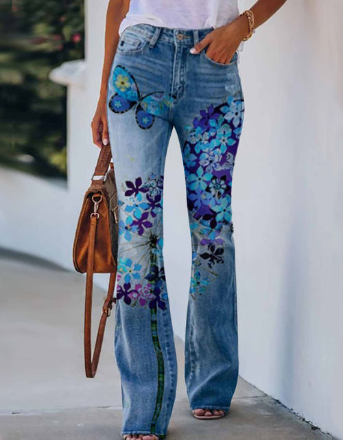 Load image into Gallery viewer, Summer New Flower-bird Print Women&#39;s Trousers
