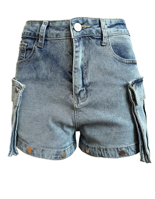 Load image into Gallery viewer, Women&#39;s Detachable Hanging Bag And Pants Stretch Denim Wear Shorts Trousers
