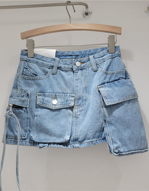 Load image into Gallery viewer, Fashion Irregular Workwear Denim Skirt Women
