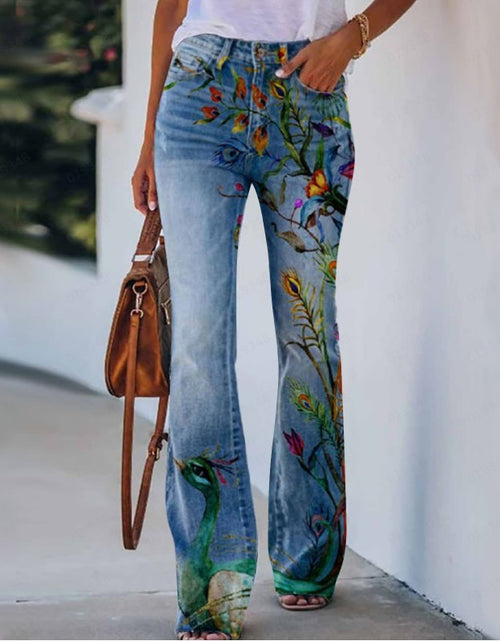 Load image into Gallery viewer, Summer New Flower-bird Print Women&#39;s Trousers
